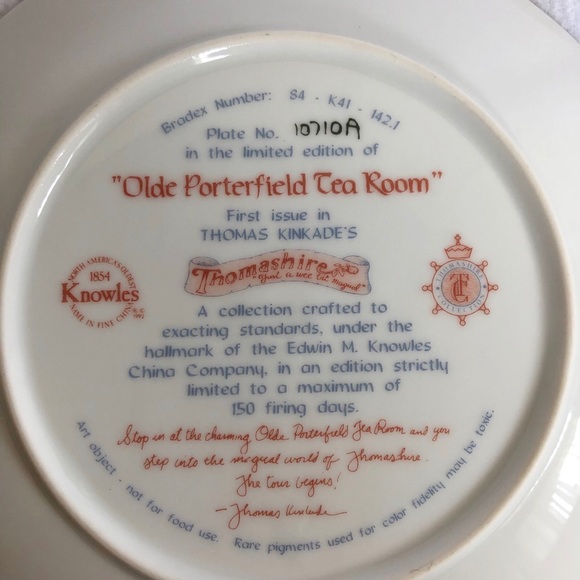 Thomas Kinkade’s Olde Porterfield Tea Room Plate - Picture 4 of 6